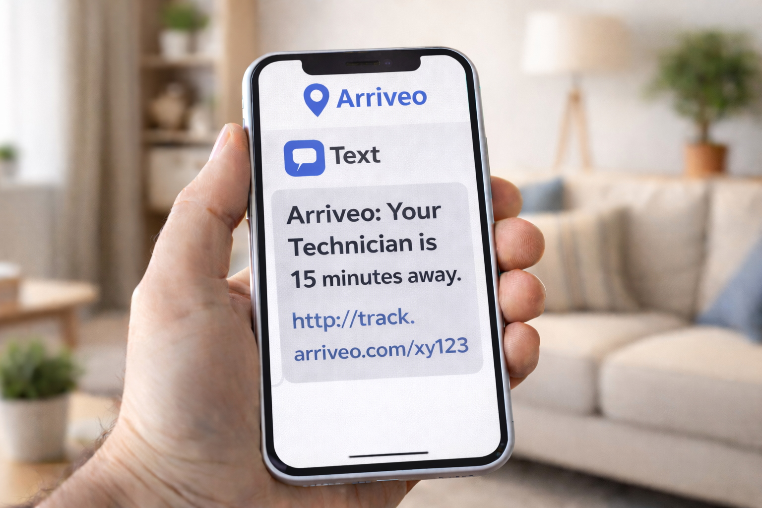 Customer receives text notification